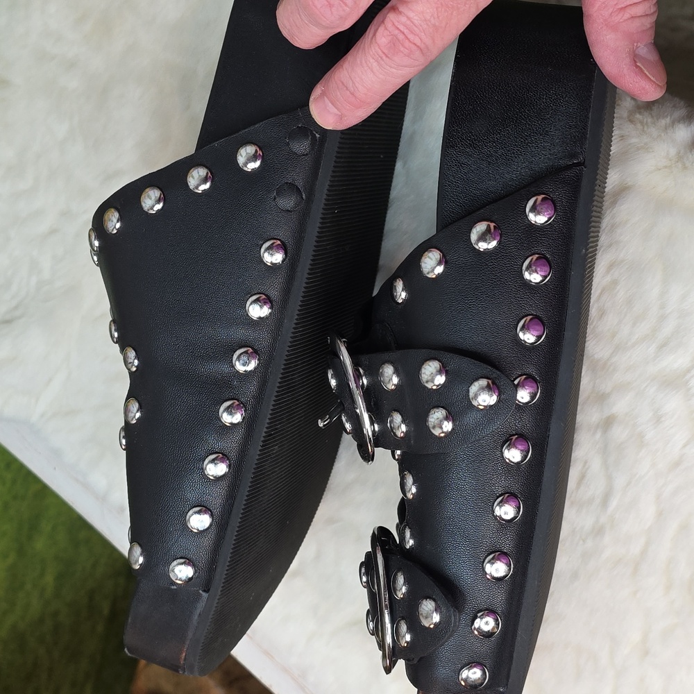Loeffler Randall Black Studded Sandals In 9 - Picture 5 of 10